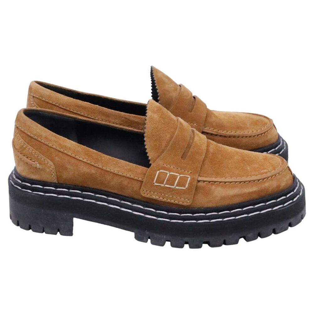 Proenza Schouler Lug Sole Loafers in Brown Suede